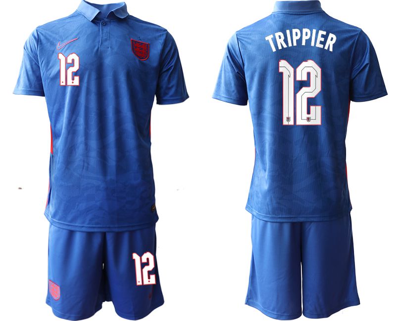 Men 2020-2021 European Cup England away blue #12 Nike Soccer Jersey->england jersey->Soccer Country Jersey